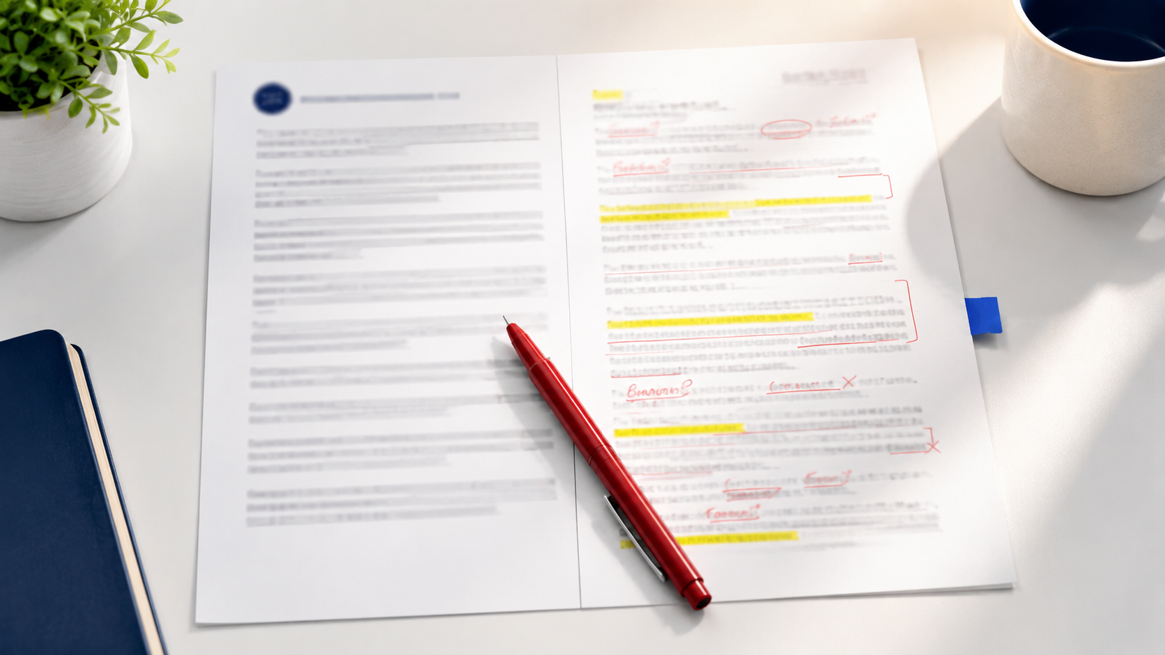 Before and after comparison of an AI paragraph rewritten in a human voice