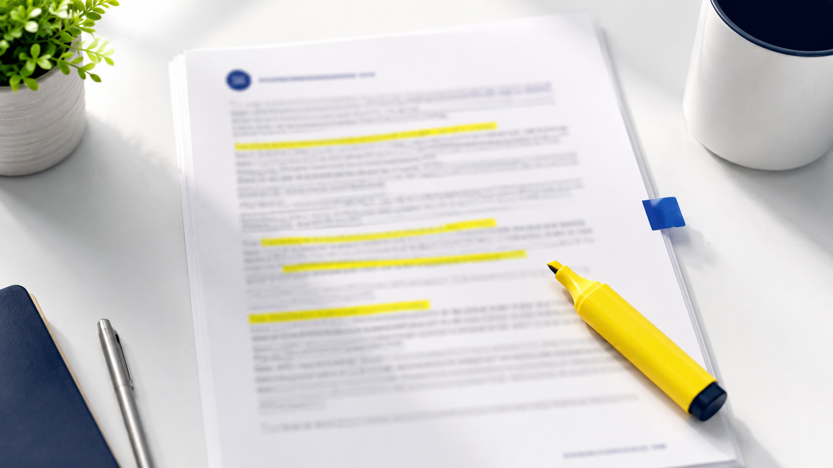 Sample paragraph with AI writing tells marked in yellow highlighter